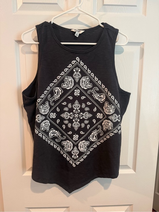 Wrangler Tops - Wrangler Retro Bandana Print Tank Top Black Paisley Sleeveless XXL